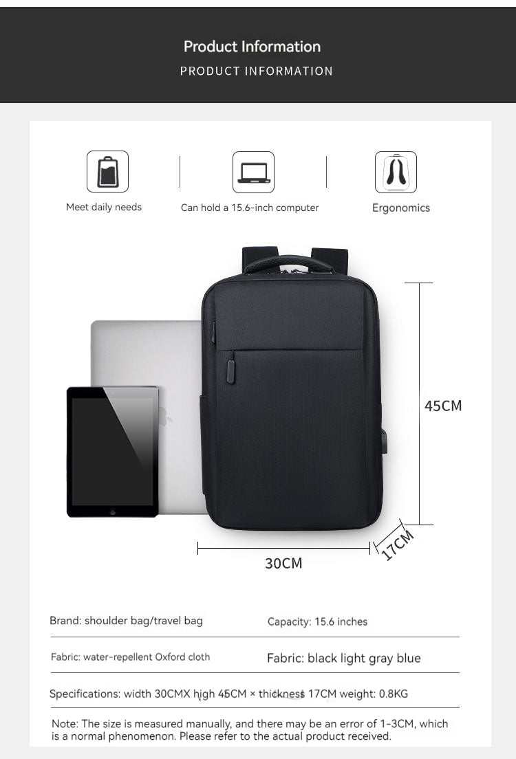 Waterdichte Rugzak Laptoptas Oplaadbaar Met Usb Kabel