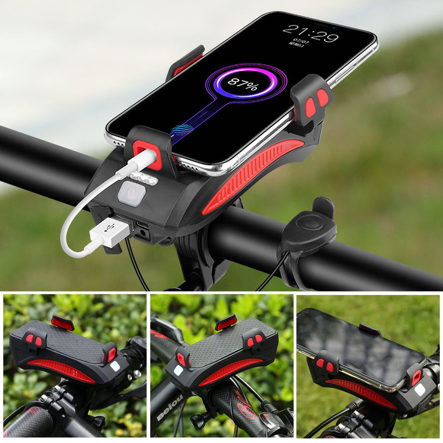 4 in 1 Telefoonhouder Fiets met Powerbank