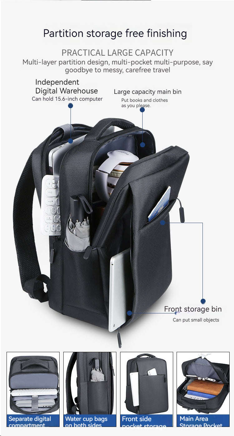 Waterdichte Rugzak Laptoptas Oplaadbaar Met Usb Kabel