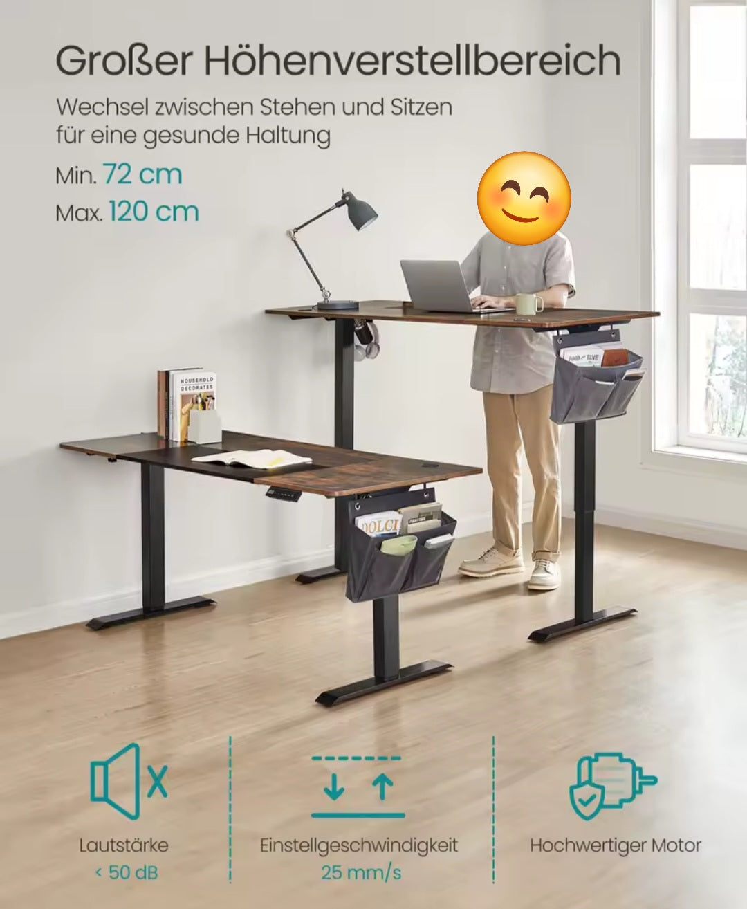 Elektrisch Verstelbare Bureau - Zit Sta Bureau - 160 x 70 x (72-120) cm