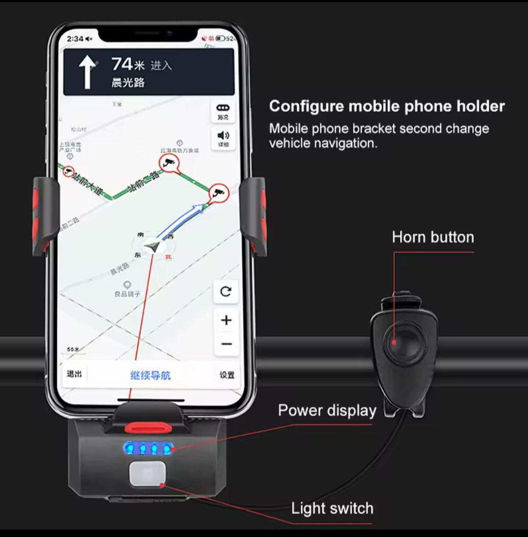 4 in 1 Telefoonhouder Fiets met Powerbank