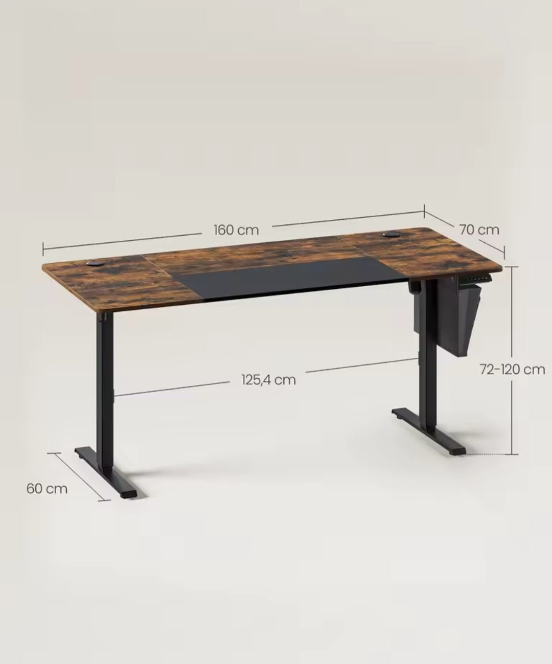 Elektrisch Verstelbare Bureau - Zit Sta Bureau - 160 x 70 x (72-120) cm
